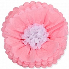 Бумажный помпон цветок, Розовый (36 см)